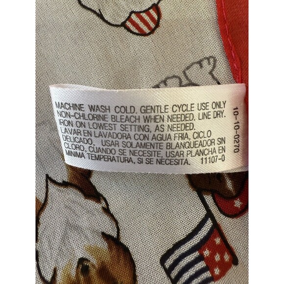 Patriotic Dog Print Scarf Red White Blue Americana Bandana Novelty 20x20 Square - Picture 7 of 7